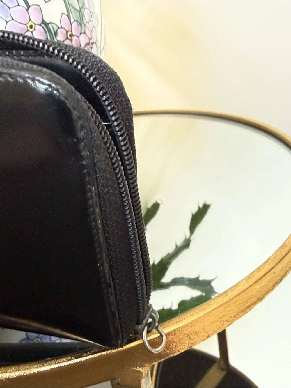 Prada Black Spazzolato Patent Leather Continental Zip Wallet Vintage - Picture 7 of 10